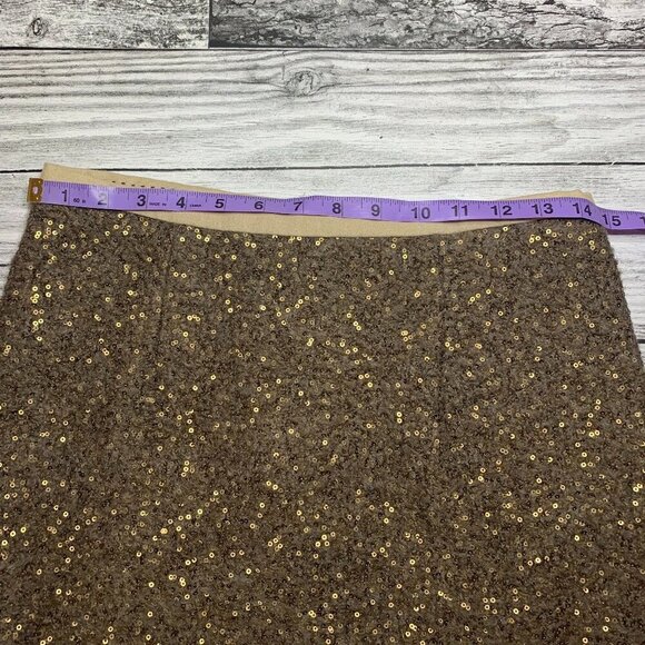 Anthropologie Pink Martini Sparkly Champagne Wool Blend Pencil Skirt - Picture 10 of 13